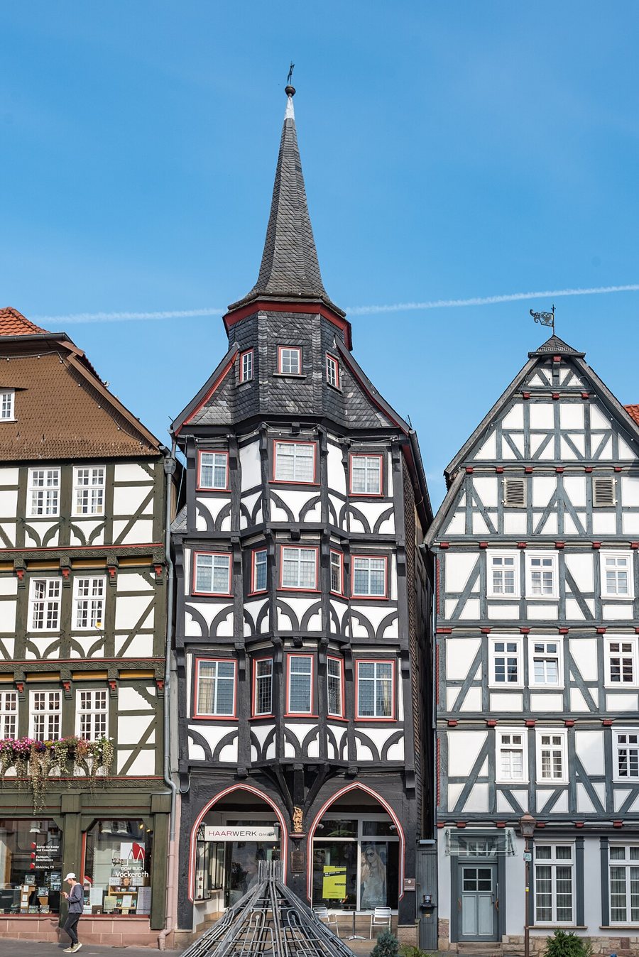 Fachwerkhäuser am Marktplatz in Fritzlar.