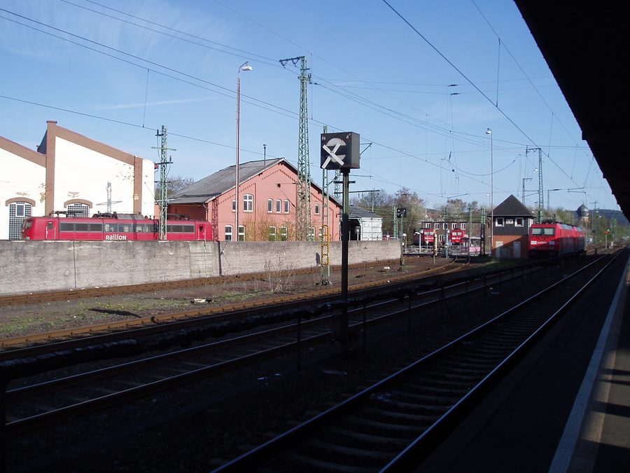 Bahnhof Bebra mit Blick auf den Wasserturm