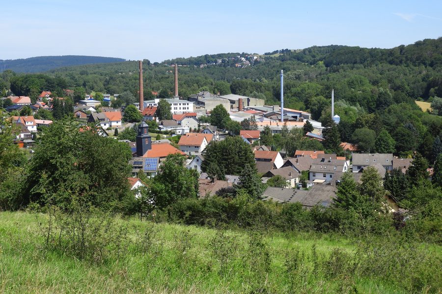 Blick vom Rösberg auf Rommerode im Kaufunger Wald