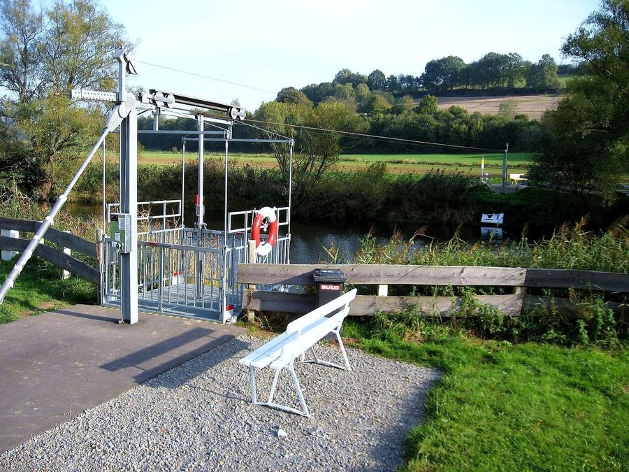 Fahrradseilbahn an der Fulda bei Beiseförth, Gesamtansicht
