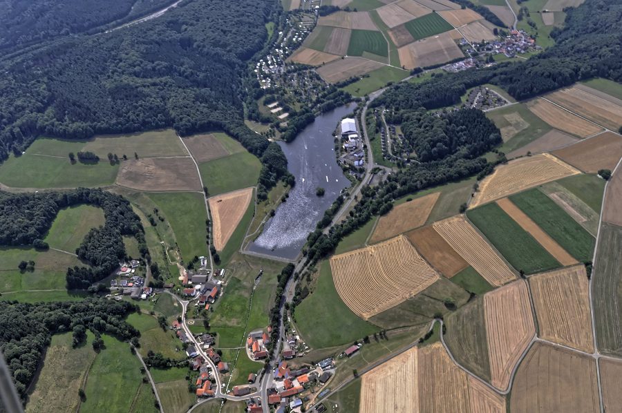 Ibrastausee bei Kemmerode aus der Luft
