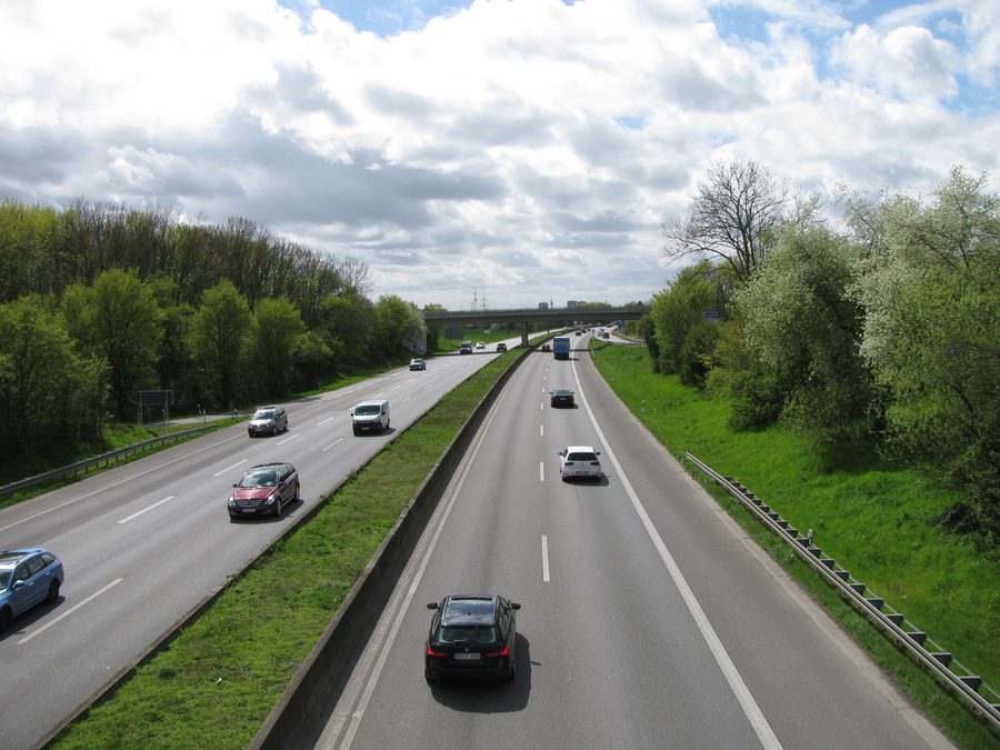 Blick von der Heddersheimer Straße auf die A 659 in Viernheim
