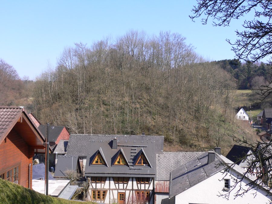 Burgberg der Ruine Burg Wallenfels bei Siegbach